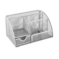 Mesh Desk Organiser, Silver