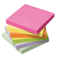 Sticky Note Pads, NEON 75 x 75mm  Pack 12