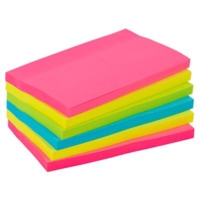 Sticky Note Pads, NEON 76 x 127mm  Pack 12