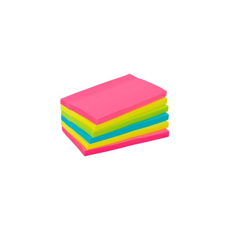 Sticky Note Pads, NEON 76 x 127mm  Pack 12