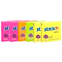 SUPER Sticky Note Pads, NEON 75 x 75mm  Pack 6