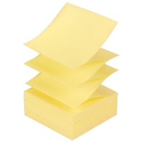 Zig-Zag Notes, Yellow, 76x76mm Pack 12
