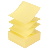 Zig-Zag Notes, Yellow, 76x76mm Pack 12