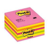 Post-It Note Cube 76 x 76mm, Neon Assorted