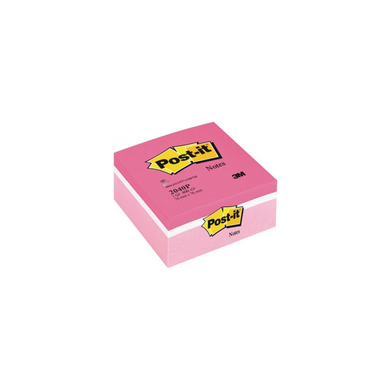 Post-It Note Cube 76 x 76mm, Pastel Pink
