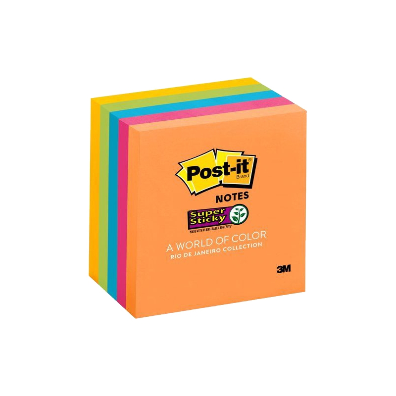 Post-It Super Sticky, 76 x 76m Rio  Pack 6 pads