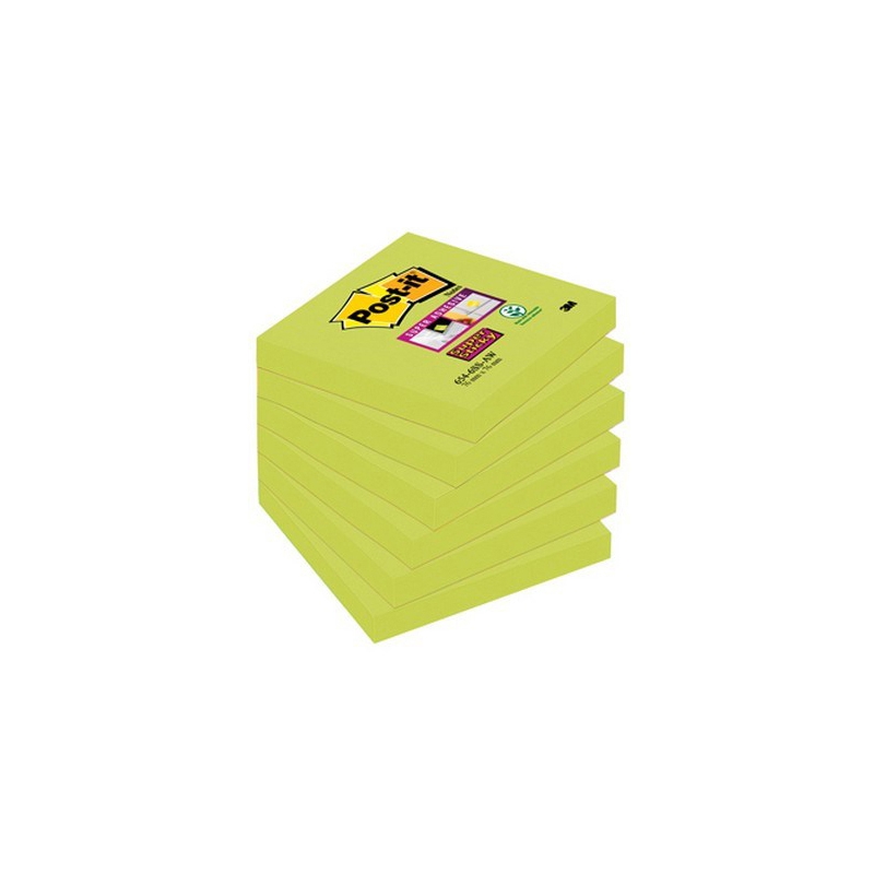 Post-It Super Sticky  76 x 76m Asparagus, Pack 6 pads