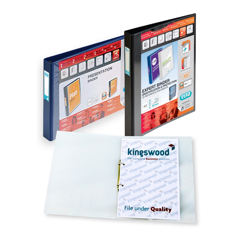 Elba A5 2Ring Binder Black Kingswood Office Supplies
