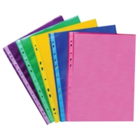 A4 Coloured Punched Pockets, Pack 50
