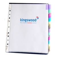 A4 Tabbed Punched Pocket Pack 12