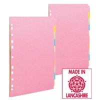 A4 Coloured Card Dividers 5 Part
