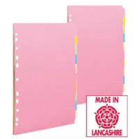 A4 Coloured Card Dividers 12 Part