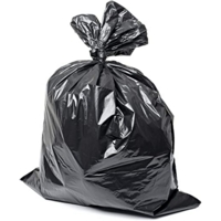 200 Black Bin Bags, Heavy Duty, 22.5mu