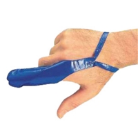 Tie On Plastic Finger Stall, Large, Blue, Pack 10