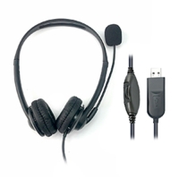 HiHo Binaural USB Stereo Headset with Boom Mic
