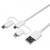 3 in 1 Charging Cable  USB to Lightning, USB C & Micro