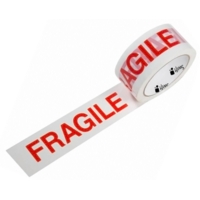 Fragile Tape, White/Red Pack 6