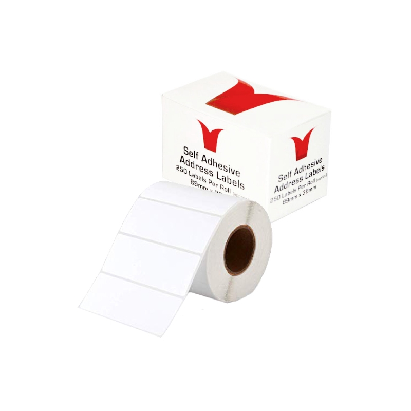 Self Adhesive Address Labels 89 x 36mm, Roll 250 Kingswood Office Supplies