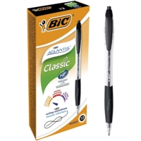Bic Atlantis Retractable Ball Pen Black   Box 12