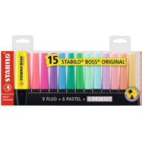 Stabilo Boss Highlighter Assorted Wallet 15 Stabilo Boss Highlighter Assorted Wallet 15