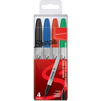Sharpie Fine Markers, Assorted Pack 4 Sharpie Fine Markers, Assorted Pack 4