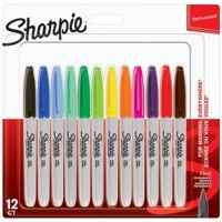 Sharpie Fine Markers, Assorted Wallet of 12 Sharpie Fine Markers, Assorted Wallet of 12