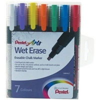Pentel Chalk Markers, Pack 7 Assorted Medium