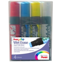 Pentel Chalk Markers, Pack 4 Assorted Jumbo