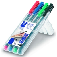 Staedtler Lumocolour Permanent 318 Fine, Wallet of 4