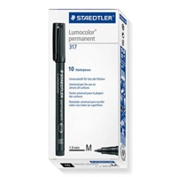 Staedtler Lumocolour Permanent 317 Medium, Black  Box 10