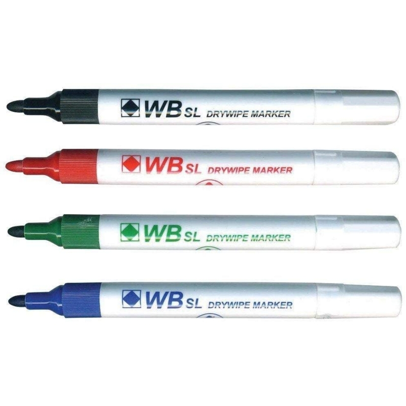 Whiteboard Marker, Bullet, Wallet of 4 Kingswood Office Supplies