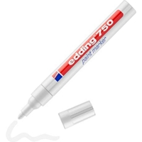 Edding 750 Paintmarker 2-4mm Bullet, White, Box 10 Edding 750 Paintmarker 2-4mm Bullet, White, Box 10