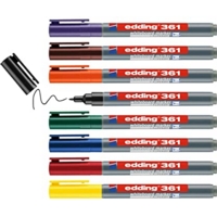 Edding 361 Drywipe Fine Marker Assorted Wallet 8