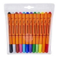 Manuscript Colour Markers Assorted, Fine, Pack 12