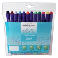 Manuscript Colour Markers Assorted Broad Pack 12