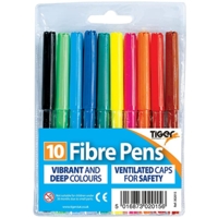 Fibre Tip Pens Assorted Pack 10