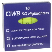 Square Highlighters Assorted, Box of 10