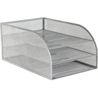 Mesh 3 Tier Letter Tray, Assembled, Silver Mesh 3 Tier Letter Tray, Assembled, Silver