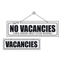 Vacancies / No Vacancies 140 x 440mm, PVC