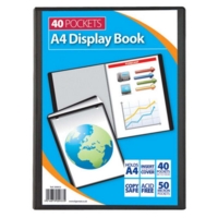 A4 Display Book, Soft Cover, 40 Pocket, Black A4 Display Book, Soft Cover, 40 Pocket, Black