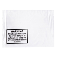 Clear Bags with Child Warning 230 x 340mm  Box 1000  50mu