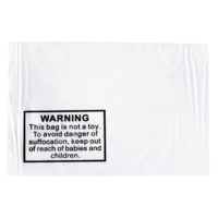 Clear Bags with Child Warning 260 x 400mm  Box 1000  50mu