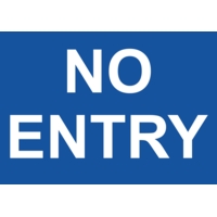 No Entry A4  Self Adhesive