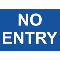 No Entry A4  Window Sticker