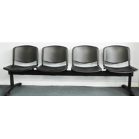 Metal Beam Seating with Iso Poly Seat, Black   4 Seat Unit