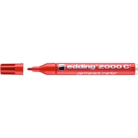 Edding 2000C Permanent Marker Bullet, Red,  Box 10