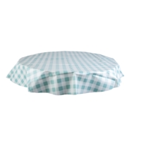 Gingham Circle Table Cloth Duck Egg
