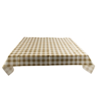 Gingham Rectangle Table Cloth Beige