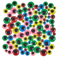 Coloured Wiggly Eyes Pk Of 100