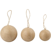 Papier M? ch?? Christmas Baubles Pk6 Papier M? ch?? Christmas Baubles Pk6